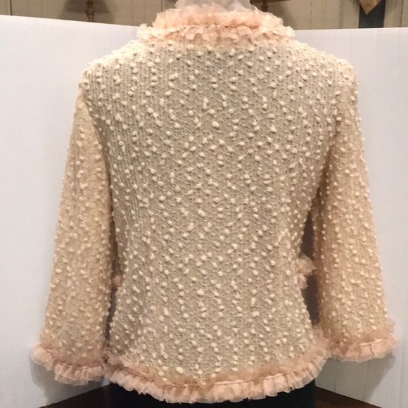 Anthropologie  Women’s A’reve Sheer Trim Jacket / Cardigan must see !! 😍 - Picture 4 of 14